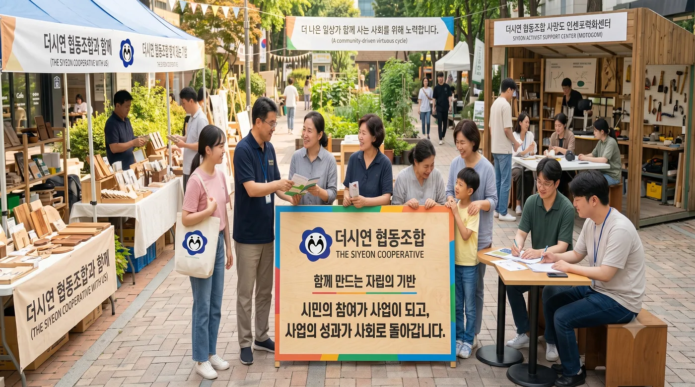 더시연 협동조합 현장 활동 및 조합원 참여 모습